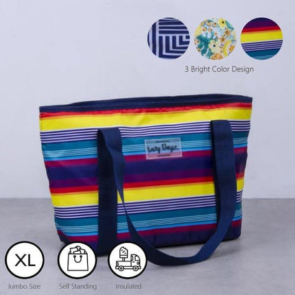 6L Food Safe Insulated Jumbo Cooler Tote - Rainbow.