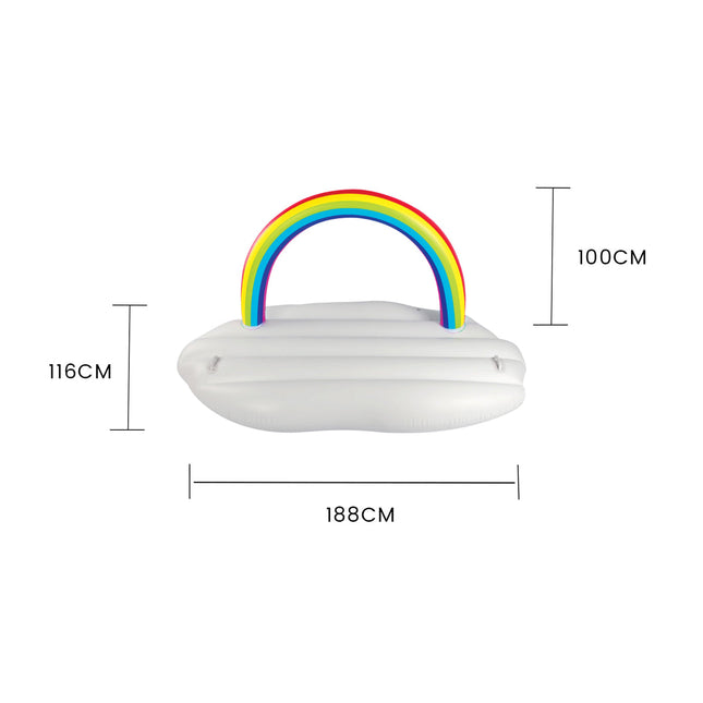 Lazy Dayz Inflatable Rainbow Cloud Float 185cm.