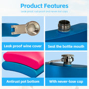 175ml Stainless Steel Hip Flask w Funny Quotes-Green.