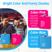 175ml Stainless Steel Hip Flask w Funny Quotes-Green.