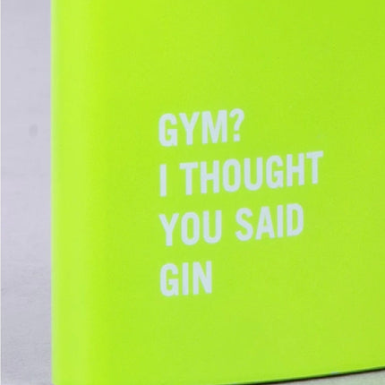 175ml Stainless Steel Hip Flask w Funny Quotes-Green.
