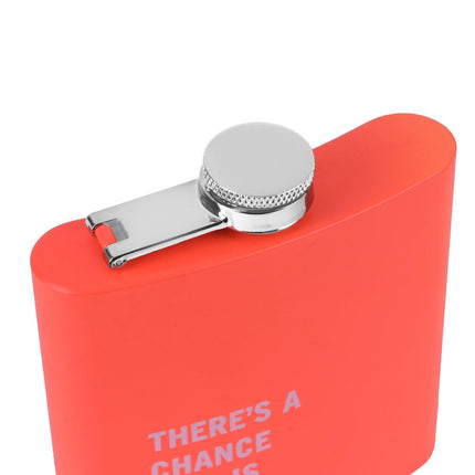 175ml Stainless Steel Hip Flask w Funny Quotes - Peach.