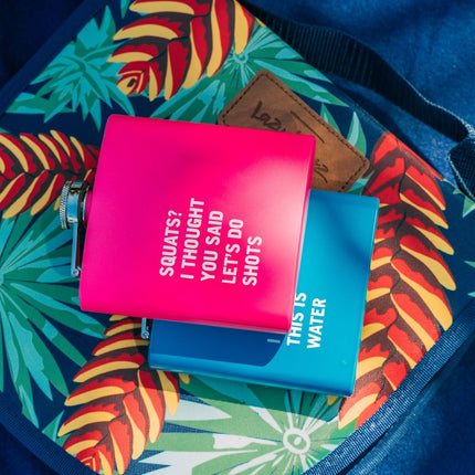 2 Pcs Stainless Steel Hip Flask (175 ml Each) – Funny Quotes, 4 Super‑Bright Colours.