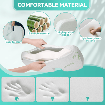Memory Foam Lumbar Back Support Cushion Seat Set.