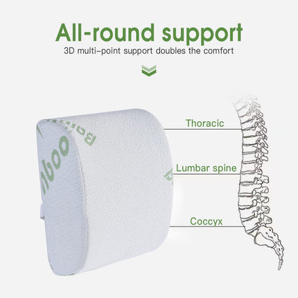 2 x Bamboo Memory Foam Lumbar Support Cushion.