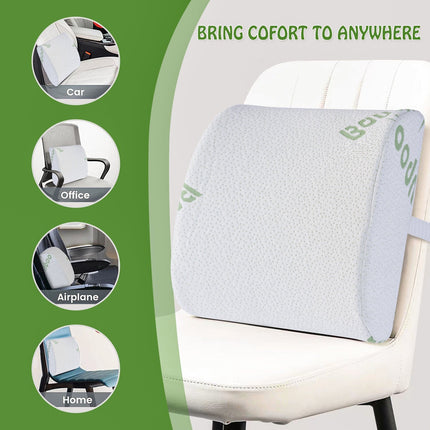 2 x Bamboo Memory Foam Lumbar Support Cushion.