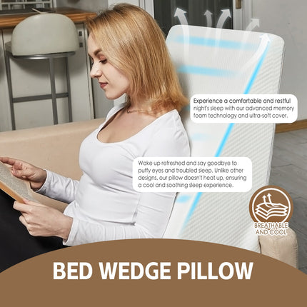 Clevinger Memory Foam Bed Wedge Back Support Pillow.