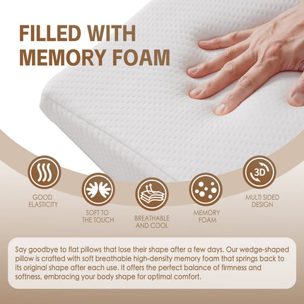 Clevinger Memory Foam Bed Wedge Back Support Pillow.