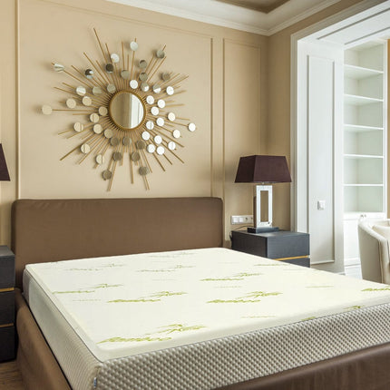4cm Memory Foam Mattress Topper with Bamboo Cover - Double.