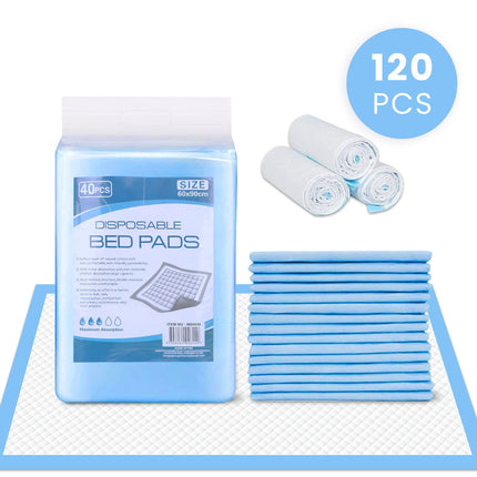 120pk Adult Disposable Bed Underpads 60 x 90cm.
