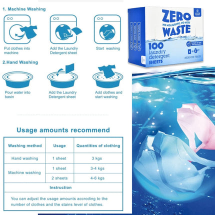500 Sheets Eco-friendly Ultra Concentrated Laundry Detergent.