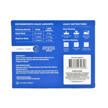 500 Sheets Eco-friendly Ultra Concentrated Laundry Detergent.