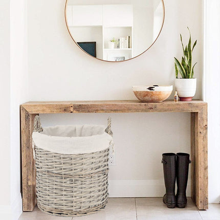 4 Piece Wicker  Storage Baskets With Liner Set.