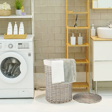 4 Piece Wicker  Storage Baskets With Liner Set.