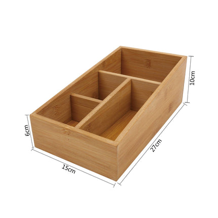 Bamboo Storage Box with 4 Slots.