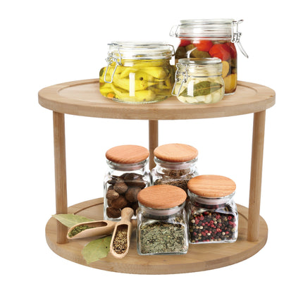 Bamboo Lazy Susan Turntable 2 Tiers.