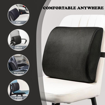 Memory Foam Lumbar Back Support Cushion Seat Set.