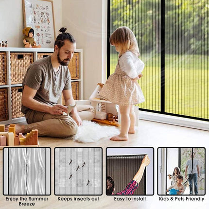 2x Instant Fly Screen, Mosquito, Insect, and Bug Free Curtain.