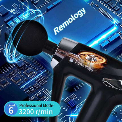Remology Impact Therapy 6 Adaptive Speed USB-C Massage Gun with 4 Heads.