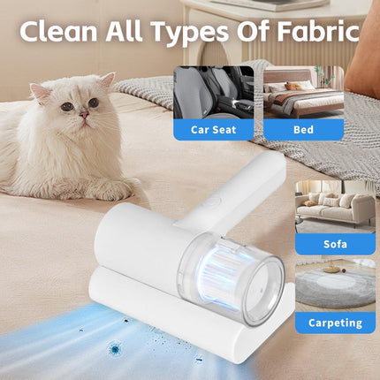UV‑C Cordless Dust Mite Vacuum Handheld Sanitizing Cleaner with 1200 mAh Battery.
