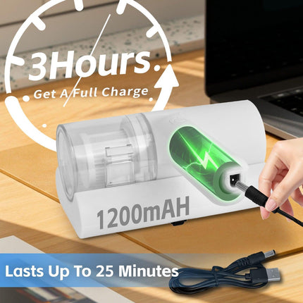 UV‑C Cordless Dust Mite Vacuum Handheld Sanitizing Cleaner with 1200 mAh Battery.