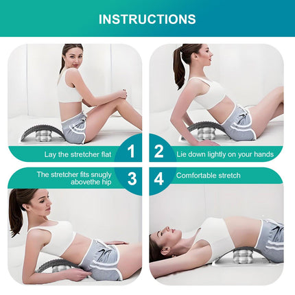 Adjustable Air Lumbar Spine Reliever – Inflatable Back Stretcher with Acupressure & Magnets.