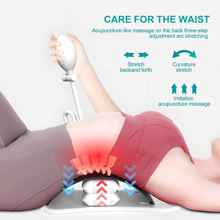 Adjustable Air Lumbar Spine Reliever – Inflatable Back Stretcher with Acupressure & Magnets.