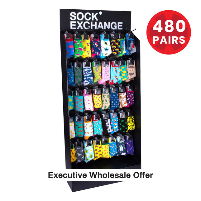 Wholesale 480 Pairs Novelty Socks (RRP $4.95 or $9.95 for 3).