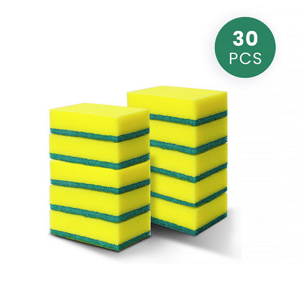 30 Pcs Heavy‑Duty Sponge Scourers – Multi‑Purpose Kitchen Cleaning Pads.