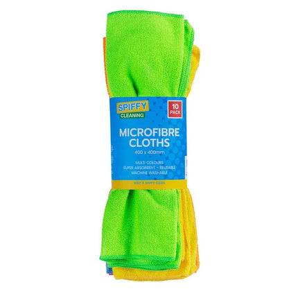 10PK Spiffy 40cm Smart Microfibre Dusting Super Absorbent Kitchen Cloths.