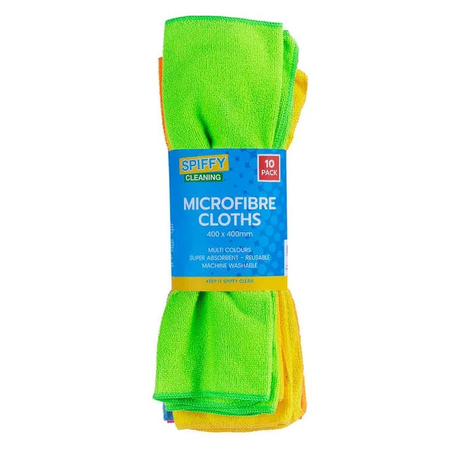 10PK Spiffy 40cm Smart Microfibre Dusting Super Absorbent Kitchen Cloths.