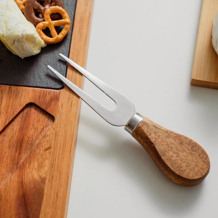 Clevinger 4 Piece Acacia Wood & Slate Cheese Board With Knife Set.