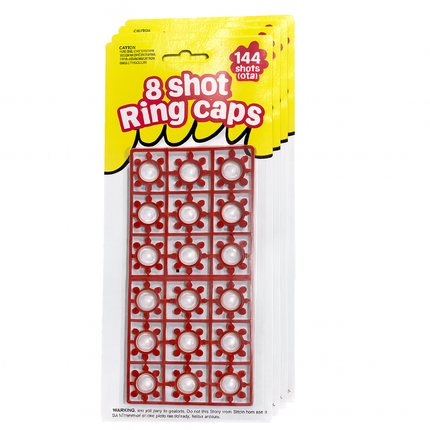 6 Cards of 8-Shot Ring Caps – 144 Shots Each, Total 684 Shots – Toy Gun Cap Refills.