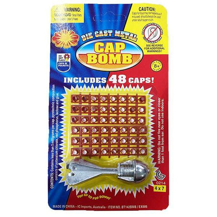 2 x Diecast Cap Bomb with 48 Shots pack, traditional toys.
