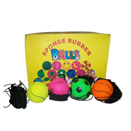 6x Rubber return ball with strap.
