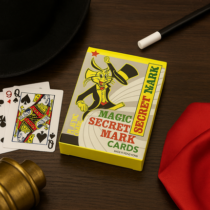 Magic Secret Marked Playing Cards – Plastic Coated, Easy‑Read Marking System, Poker Size, Made in Hong Kong – Ideal for Magic Tricks & Card Illusions.