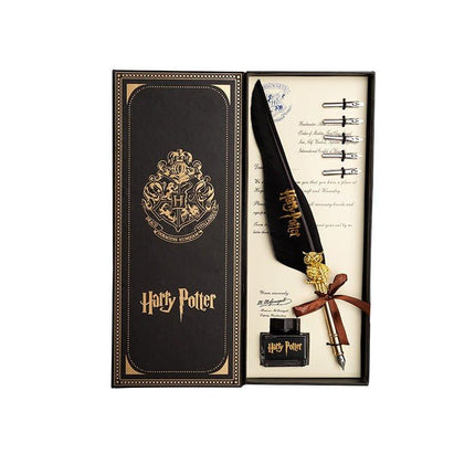 Harry Potter Vintage Feather Dip Pen Writing Set with ink Calligraphy Quill Pen Gifts - NAVY BLUE.