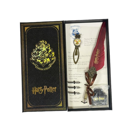 Harry Potter Vintage Feather Dip Pen Writing Set with ink Calligraphy Quill Pen Gifts - NAVY BLUE.