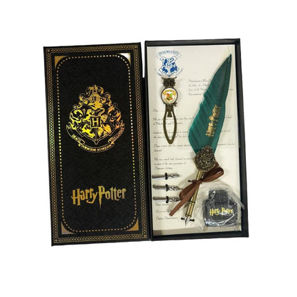 Harry Potter Vintage Feather Dip Pen Writing Set with ink Calligraphy Quill Pen Gifts - NAVY BLUE.
