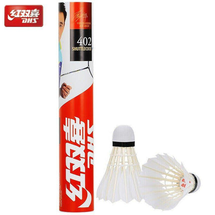 12PCs of DHS Badminton Goose Feather Shuttlecock Model 401 / 402 - 401.
