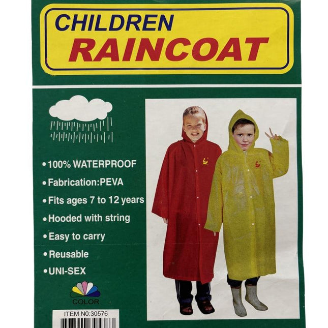 2 PCs of PEVA CHILDS' RAINCOATs fits 7~12years - 2x Blue.