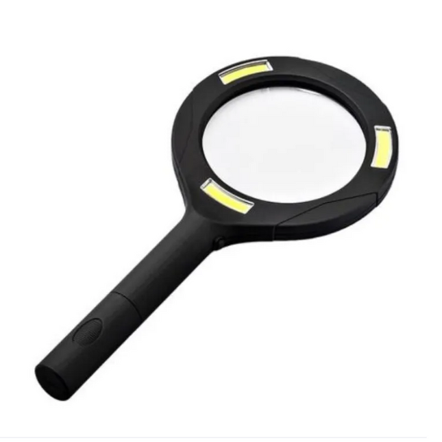 LED Magnifying Glass with COB Light-250 Lumens Glass Lens Ergonomic Handle.