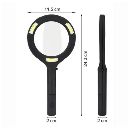 LED Magnifying Glass with COB Light-250 Lumens Glass Lens Ergonomic Handle.