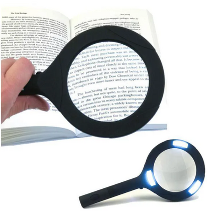 LED Magnifying Glass with COB Light-250 Lumens Glass Lens Ergonomic Handle.
