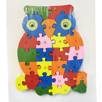 WOODEN ANIMAL PUZZLES ALPHABET AND NUMBER ASSORTED - Snake.