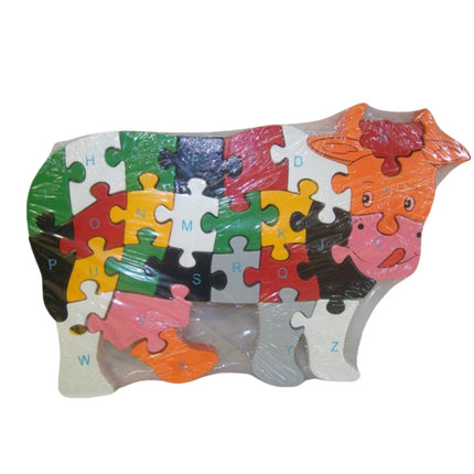 WOODEN ANIMAL PUZZLES ALPHABET AND NUMBER ASSORTED - Snake.
