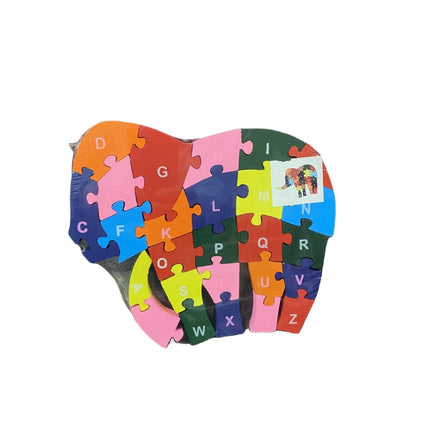 WOODEN ANIMAL PUZZLES ALPHABET AND NUMBER ASSORTED - Owl.