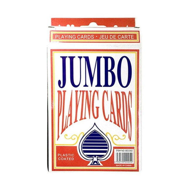 JUMBO PLAYING CARDS Large Deck Card Game Plastic Coated Poker Plating Cards.