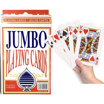 JUMBO PLAYING CARDS Large Deck Card Game Plastic Coated Poker Plating Cards.