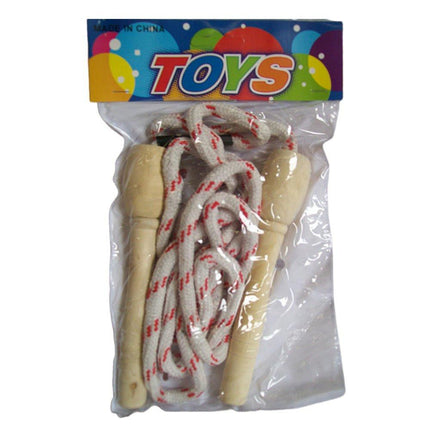 3x Skipping rope with wooden handles.